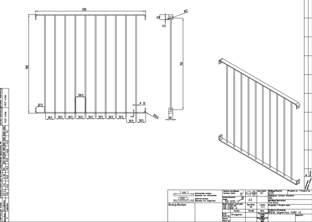 Turėklas R1	Cinkuotas